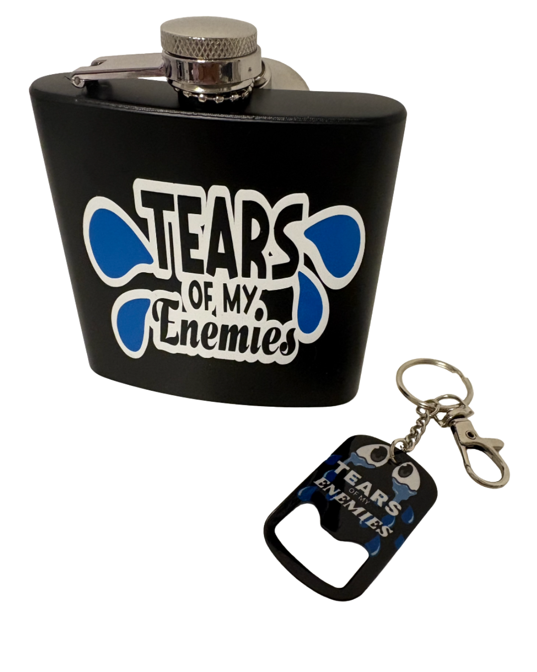 Flasks and Bottle Opener Keychain Set