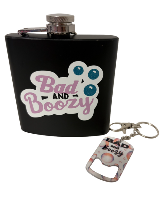 Flasks and Bottle Opener Keychain Set