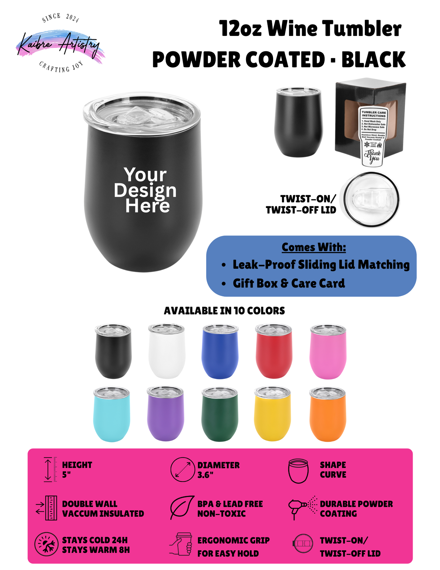 Custom 12 oz Wine Tumbler