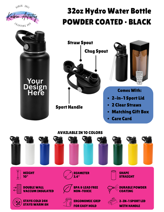 Custom 32 oz Hydro Tumbler/ Water Bottle
