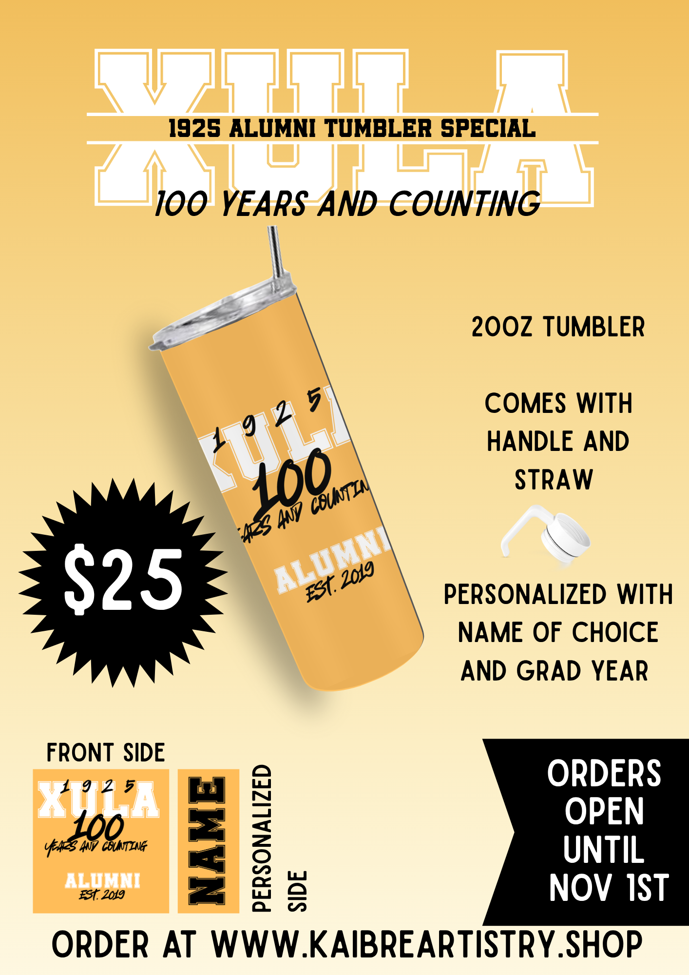 1925 XULA Alumni Tumbler 20oz