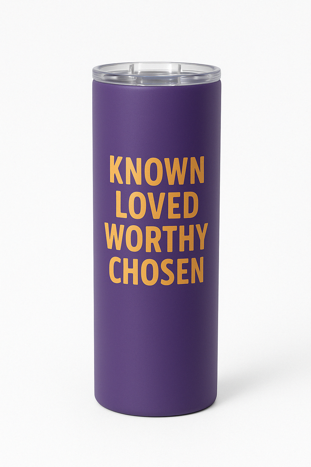 You are known loved worthy chosen purple and yellow
